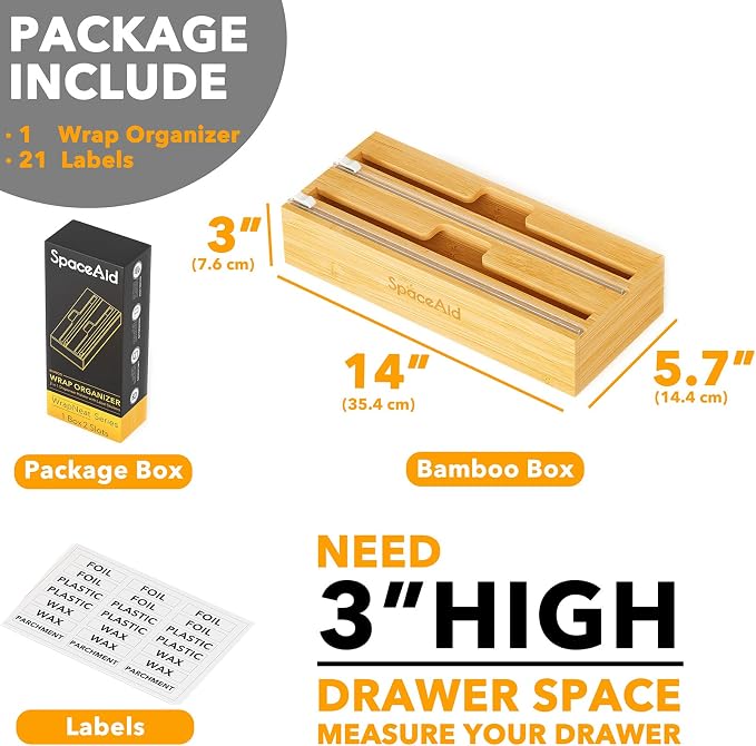 SpaceAid WrapNeat 2 in 1 Wrap Organizer - Image 3