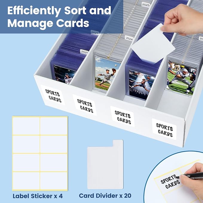 Trading Card Storage Box, 4 Pack Sports Cards Storage Boxes - Image 5