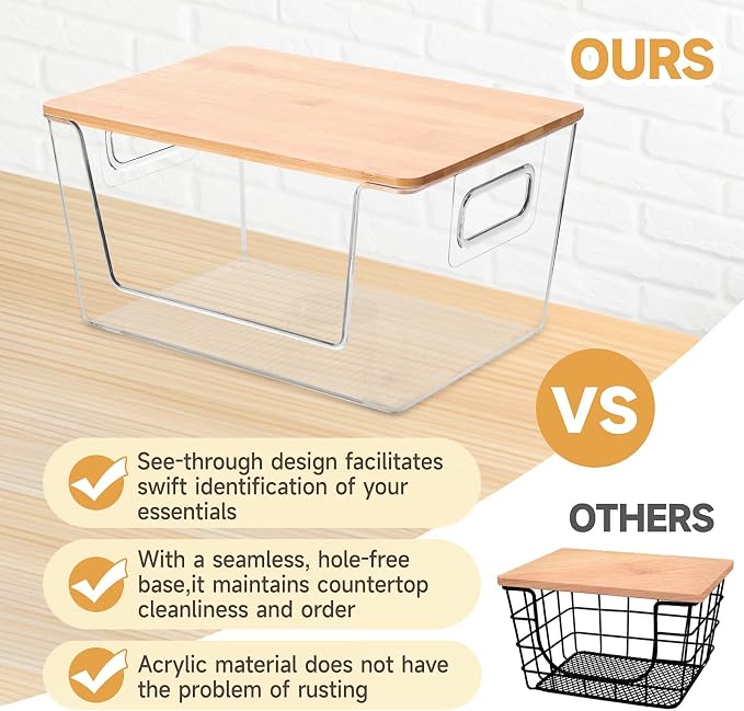 4 Set Pantry Organizer and Storage, Stackable Trash Bag Dispenser Clear Acrylic - Image 7