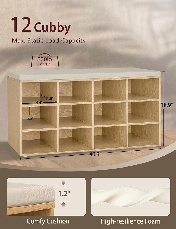 DINZI LVJ Shoe Storage Bench - Image 3