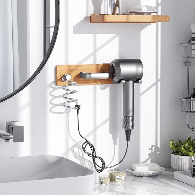 Tindbea Hair Dryer Holder Curling Iron Holder Flat Iron, Blow Dryer Holder Wall - Image 2