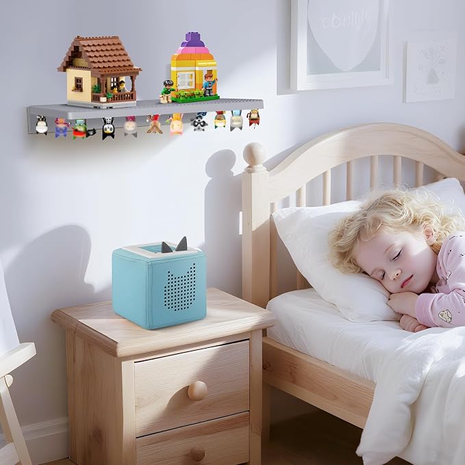 2-in-1 Floating Shelf for Tonies & Lego Display | Magnetic Tonie Holder Holds - Image 4