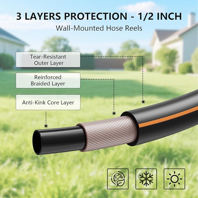 Automatic Retractable Garden Hose Reel 1/2 Inch x 100ft - Image 5