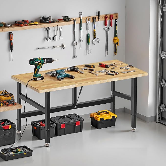 48”Folding Workbench, 2000 LBS Capacity Heavy Duty Workbench, Height Adjustable - Image 9