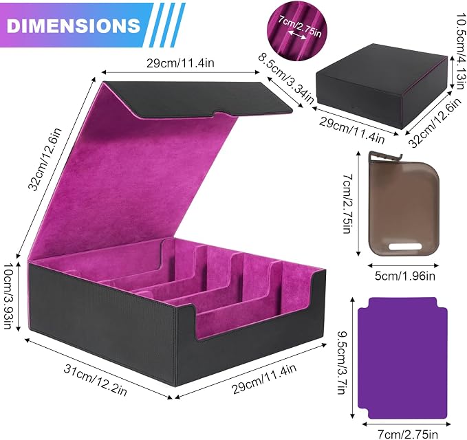 3000+Trading Card Storage Box, PU Leather Organizer Case - Image 6