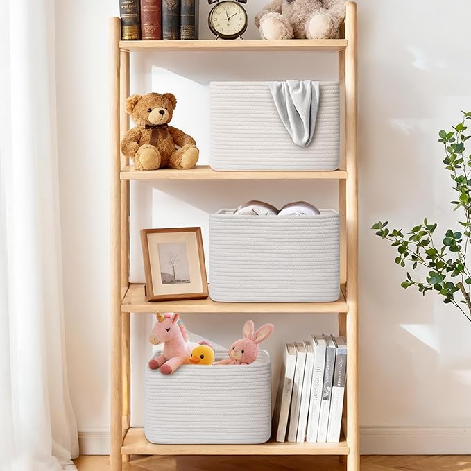 Storage Baskets for Organizing, 4 Pack Storage Baskets for Shelves, Woven - Image 2