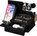Yirilan Wood Phone Docking Station, Nightstand Organizer, Birthday Gifts by Yirilan