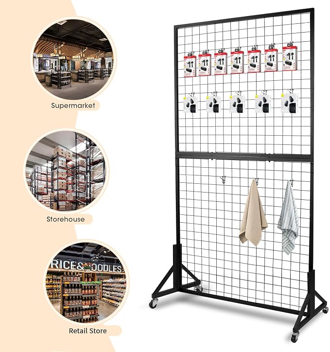 2 Packs 3'x 6' Two-Double Gridwall Panel Display Racks - Image 6