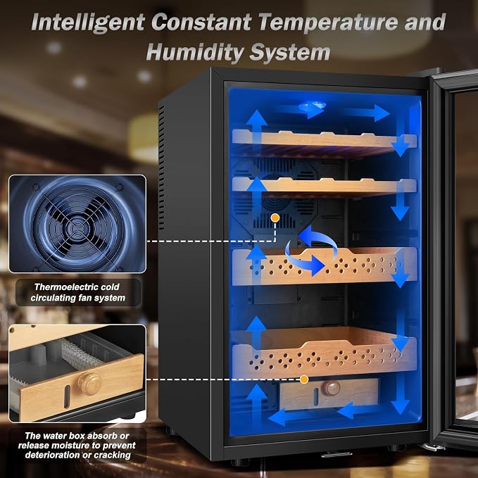 Electric Humidor-70L Cooling & Heating Humidor, Smart Touch Control Humidity & - Image 4