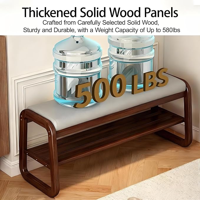 Solid Wood Shoe Bench, Shoe Rack - Image 5