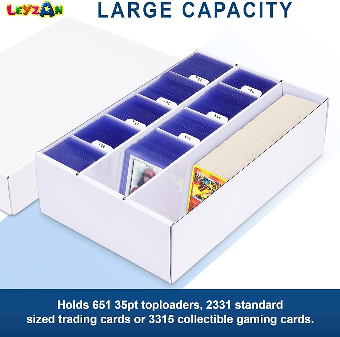 Trading Card Storage Box 4 Pack–2400 Count Cardboard Organizer - Image 5