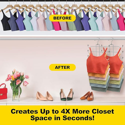 1 Pack Closet-Organizers-and-Storage, 6 Tier Tank-Top-Hangers-Space-Saving - Image 2