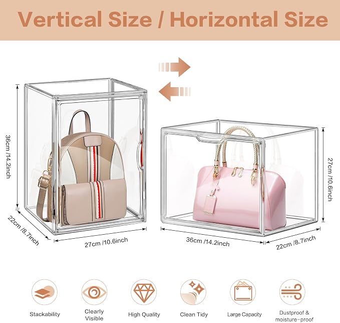 5 Packs Clear Handbag Storage Organizer - Image 2