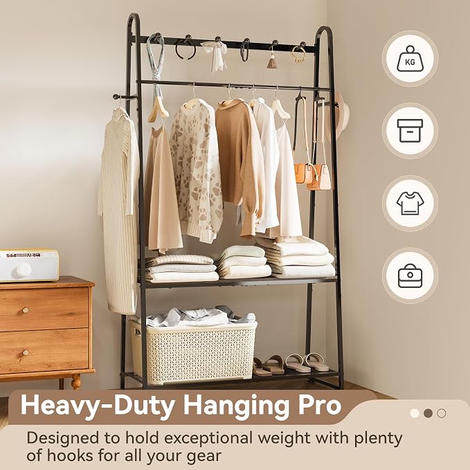 KAFAHOM Purse Organizer for Closet, Heavy Duty Coat Rack freestanding for - Image 3