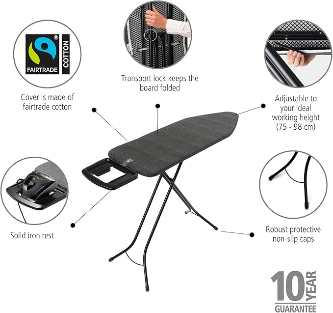 Brabantia - Ironing Board C - Flexible Steam Iron Rest - Adjustable in Height - - Image 2