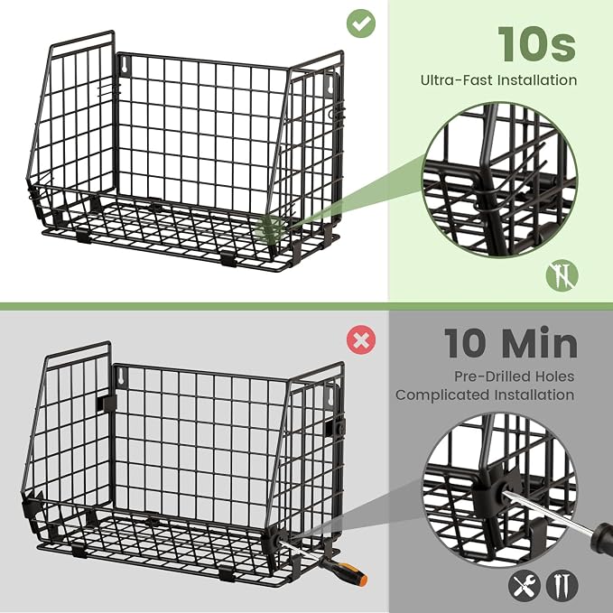 Wire Fruit Basket for Kitchen Storage: Hanging and Counter Wall Fruit Basket - Image 4