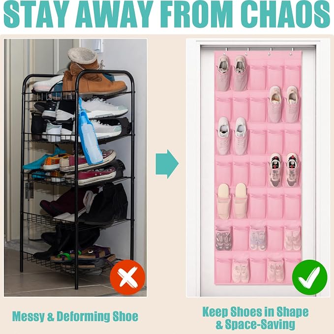 Tiblue Over The Door Shoe Organizers Pink - Image 8