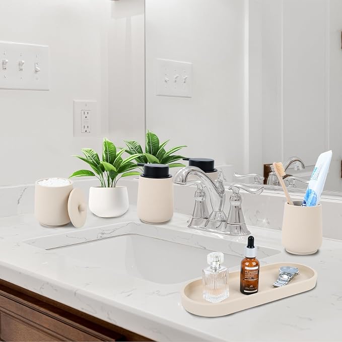 Beige Bathroom Accessories Set - Image 5