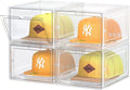 Hat Organizer Box, Stackable Clear Baseball Caps Holder Box Containers by Tidyyourlife
