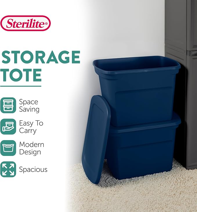 Sterilite 16-Pack Plastic Storage Bins, 18 Gallon Tote Containers - Image 2