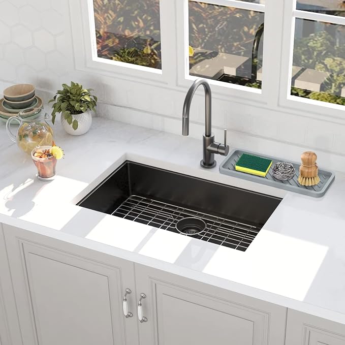 EG-SIPRO Silicone Sponge Holder, Extra Large 12" Kitchen Sink Organizer Tray - Image 6