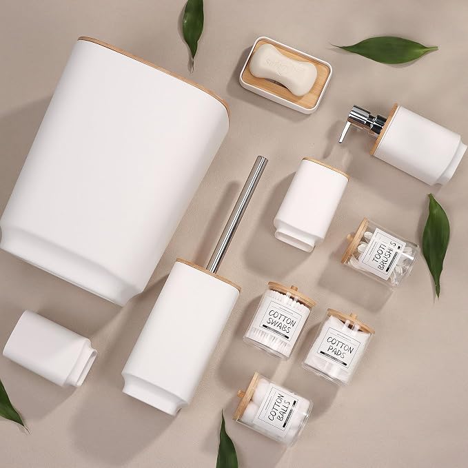 IMAVO Bathroom Accessories Set, 11 Pieces Bathroom Accessory Set, Trash Can - Image 7