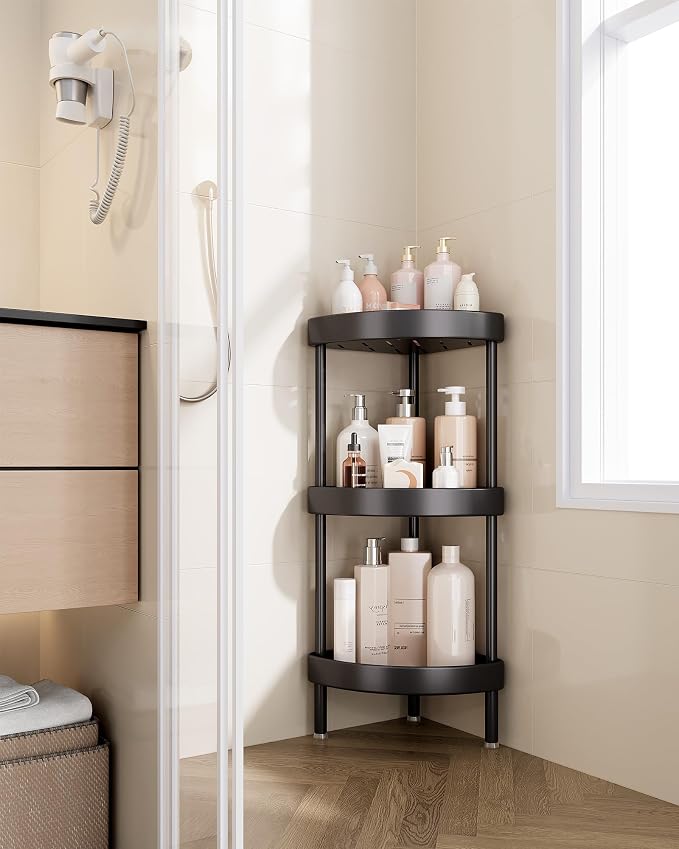 Nieifi Corner Shower Caddy Stand-3 Tier Rustproof Anodized Aluminum Standing - Image 6