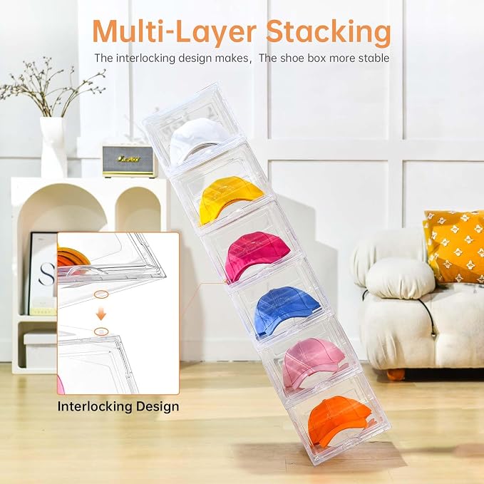 2 Pack Hat Organizer for Baseball Caps, Large Clear Cap Organizer - Image 4