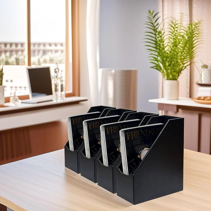 UnionBasic Magazine File Holder, Leatherette Desktop Document Organizer - Image 5