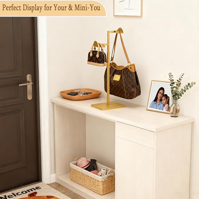 2 Pack Purse Holder for Closet, Dual Hook Purse Stands for Display, Stainless - Image 2