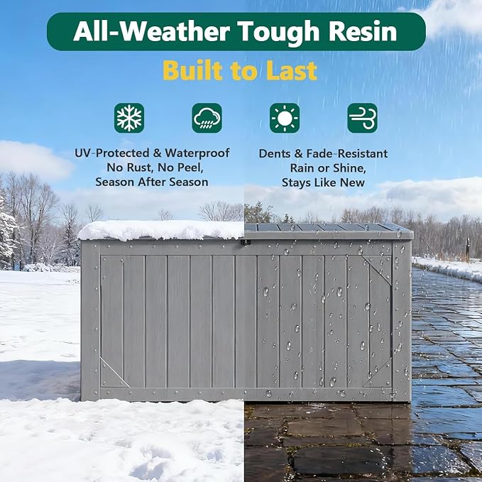 100 Gallon Outdoor Storage Box, Weatherproof Deck Box - Image 3