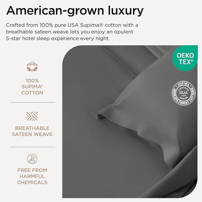 Threadmill Luxury Full Size Sheets | 656 Thread Count Certified Supima Cotton - Image 3