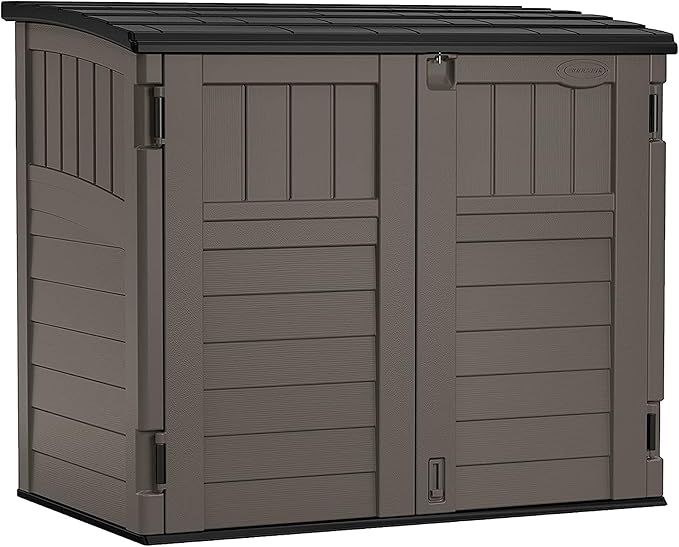 Suncast Outdoor Storage Shed for Backyard and Garden, Horizontal, Stoney Grey by Suncast