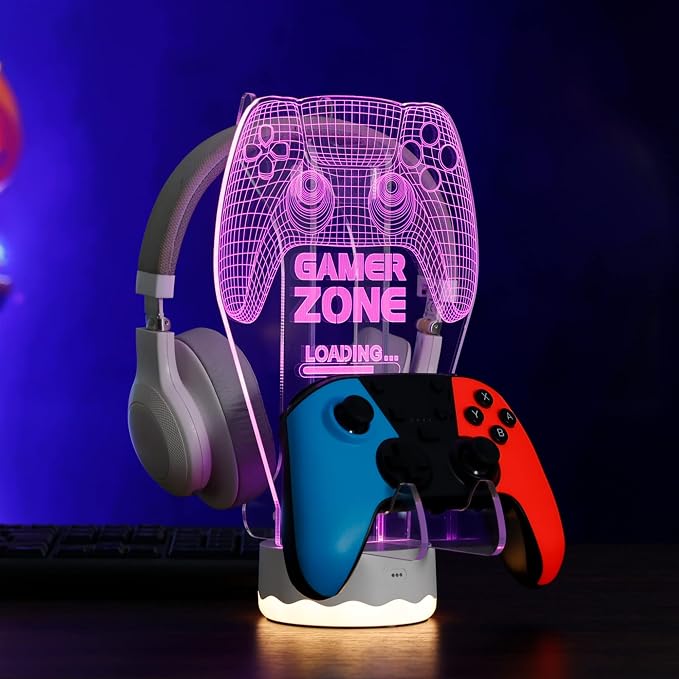 YuanDian Light up Headphone Controller Holder, 16 Colors 3D LED Lights Gamepad - Image 5