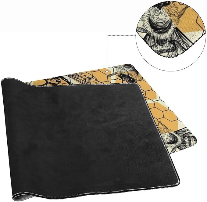 Bee and Honeycomb Large Mouse Pad, Vintage Aesthetic Gaming Desk Mat, XXL - Image 5