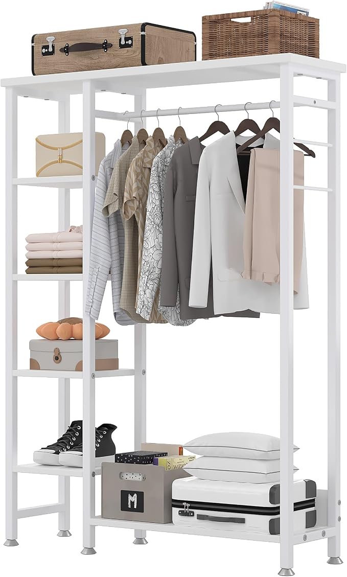 VECELO Open Garment Clothing Rack, Free-Standing Heavy Duty Storage Closet by VECELO