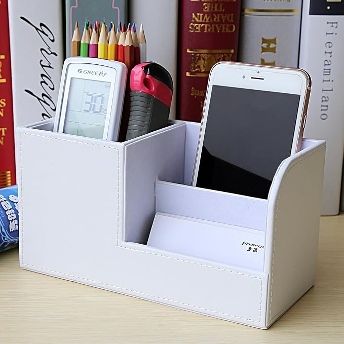 KINGFOM Desk Organizer Office Supplies Caddy Pu Leather Multi-function Storage - Image 3