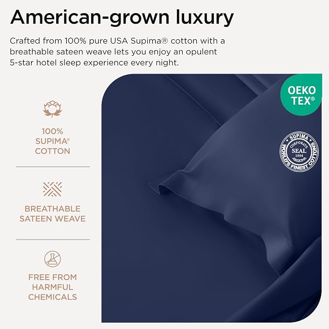 Threadmill Twin Sheet Set |656 Thread Count 100% Supima Cotton Sheets - Image 3