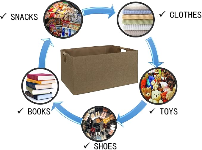 Storage Bin for Shelves Rectangle Closet Baskets Foldable Box - Image 4