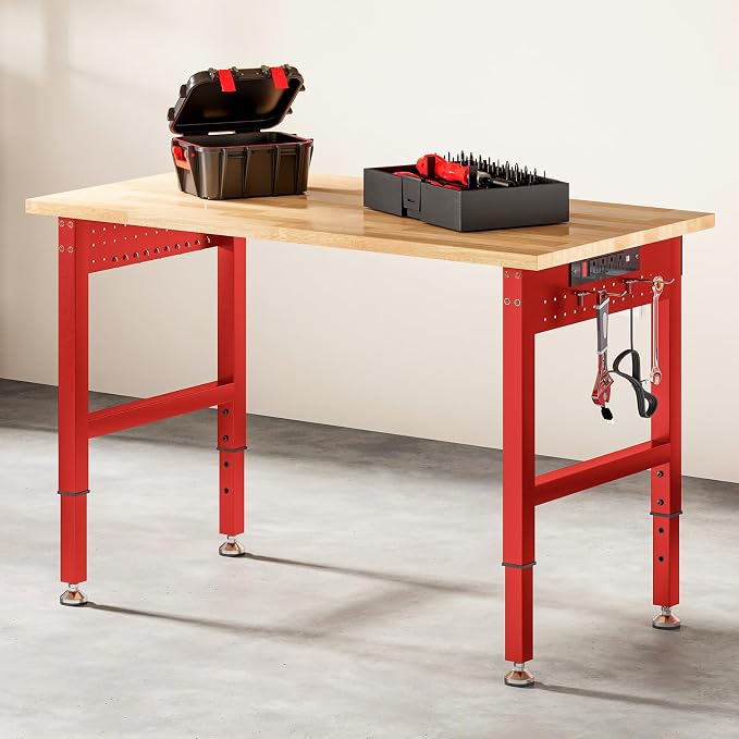 SPECRAFT Red Adjustable Heavy Duty Workbench - Image 8