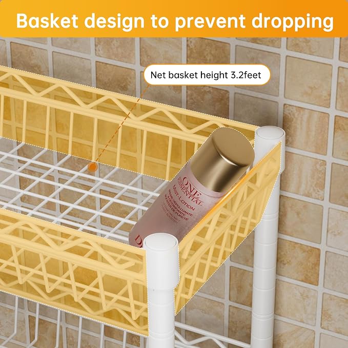 3-Tier Over-The-Toilet Storage Shelf, Heavy-Duty Adjustable Bathroom Rack - Image 8