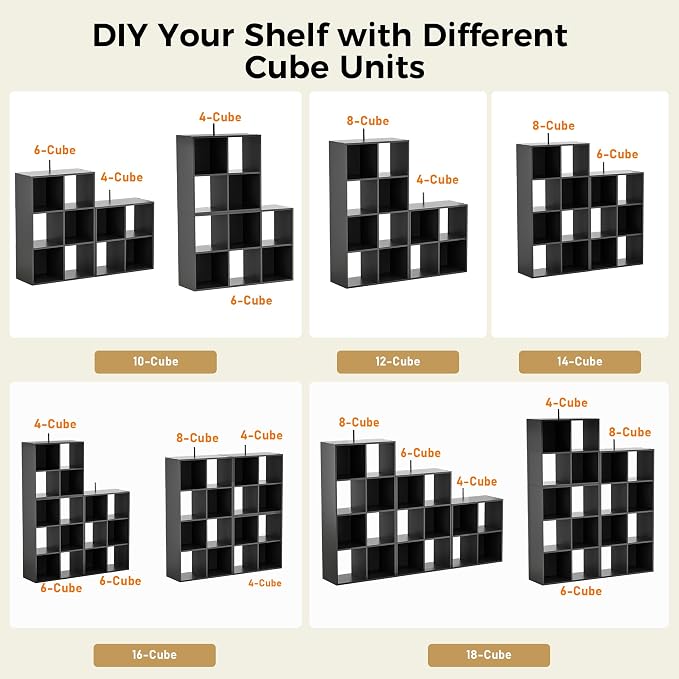 COMHOMA 8 Wood Cube Storage Organizer - Image 6