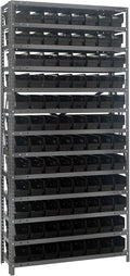 Quantum Storage Systems 1275-101BK Solid Heavy Duty 13 Shelves 96 Economy Black by QuantumStorageSystems