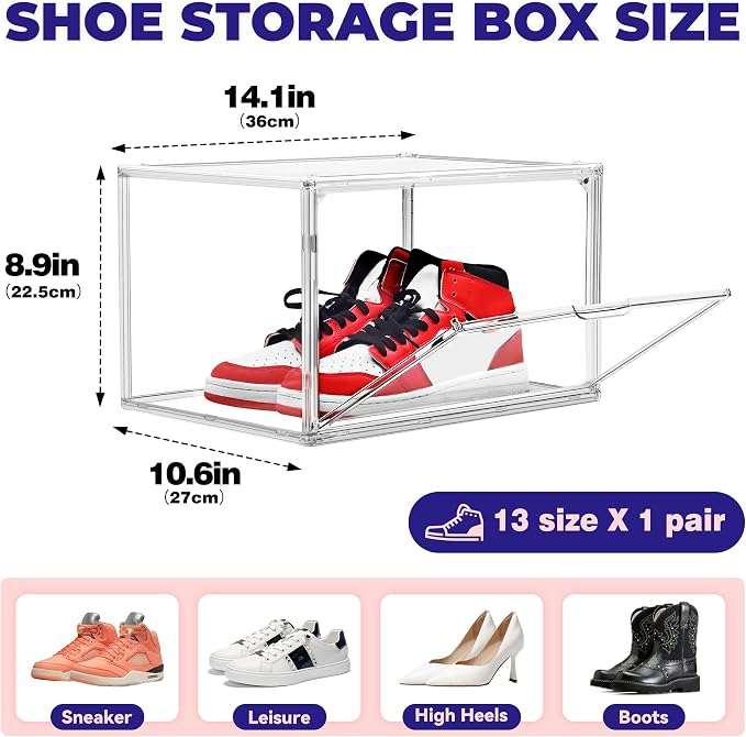 12 Pack Acrylic Shoe Large Storage Box - Image 2