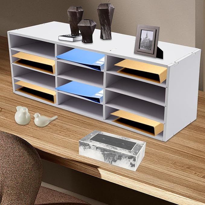 Mail Sorter Organizer, 12 Compartments Mailbox - Image 4