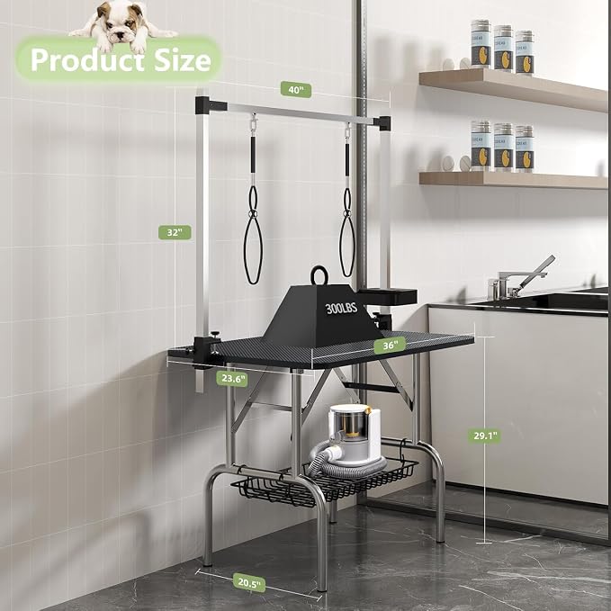 VFK 36" Dog Grooming Table, Foldable Pet Grooming Table - Image 3