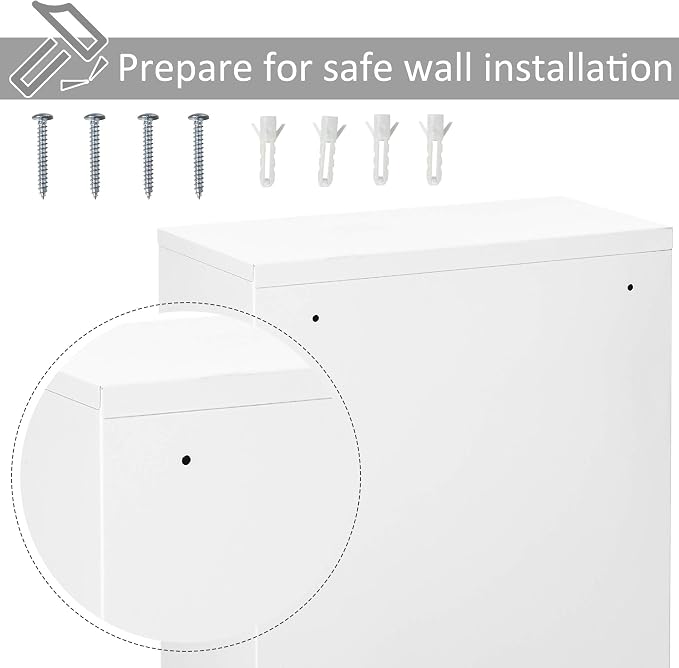 kleankin Steel Wall Mount Medicine Cabinet 3 Tier Emergency Box - Image 6