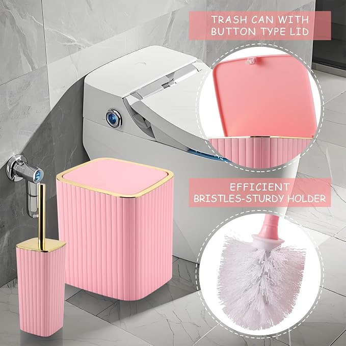 Pink Bathroom Accessories Set - Image 8