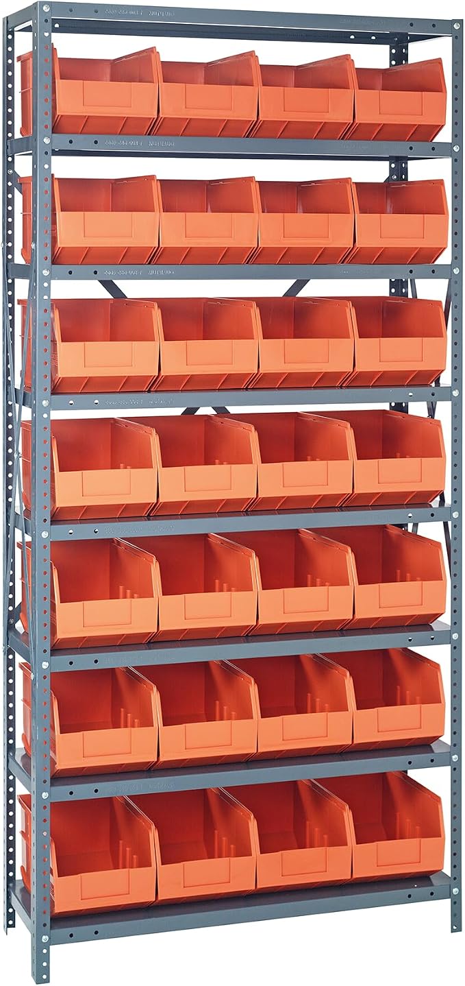 QUANTUM STORAGE SYSTEMS 1275-423OR Solid Heavy Duty 8 Shelves 28 Stackable by QuantumStorageSystems