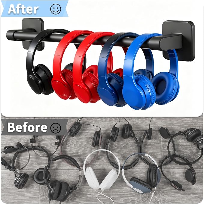 Classroom Wall Mounted Headphone Storage Rod, 2 Headphone Storage Rods - Image 2